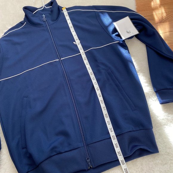 Adidas Men's Lifestyle Track Jacket, Full Zip, Two Front Waist Pockets, Indigo - Picture 11 of 13
